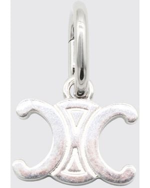 Celine Charm De Latón Rodiado - Blanco