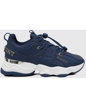 Philipp Plein Runner Beast X-01 Low-Top Trainers With Drawstring Closure - Blue