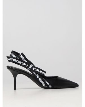 Love Moschino Slingback In Nappa Leather - Black