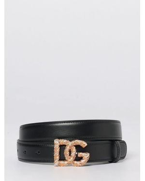 Dolce & Gabbana Dolce &Amp Gabbana Cinturón Dg De Piel Con Hebilla Joya - Gris
