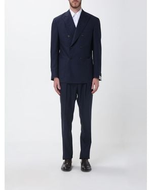 Corneliani Double-Breasted Virgin Wool Suit - Blue