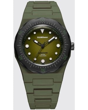 D1 Milano Lagoon Diver 10 Atm Waterproof Polycarbonate Watch With Chrome Bezel - Green