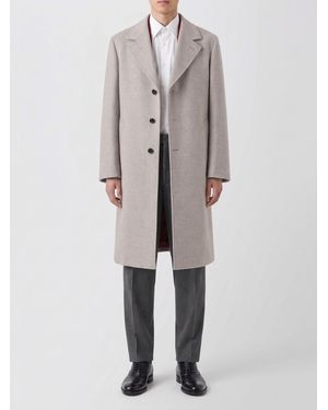Brunello Cucinelli Single-Breasted Knee-Length Coat - Gray