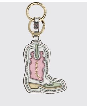 Ganni Western Boot Keychain - White