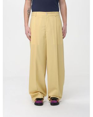 Marni Virgin Wool Wide Leg Trousers - Yellow