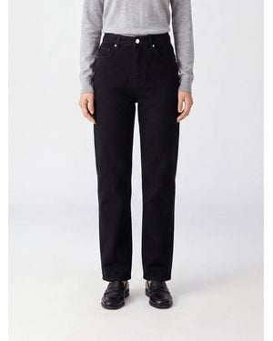 Isabel Marant Dromie High-Waisted Straight Leg Stretch Denim Jeans - Blue