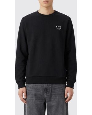 A.P.C. Cotton Crew-Neck Sweatshirt With Logo - Black