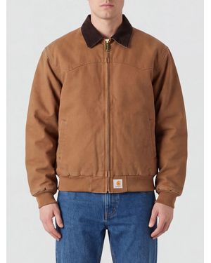 Carhartt Og Santa Fe Organic Cotton Canvas Jacket With Corduroy Collar - Blue