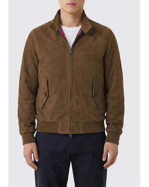 Baracuta Suede Bomber Jacket - Brown
