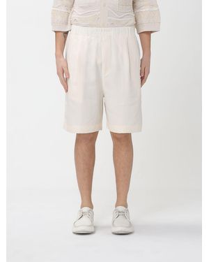 Laneus Linen Blend Shorts - Natural