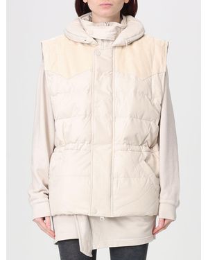 Isabel Marant Cotton And Technical Fabric Hooded Vest - Natural
