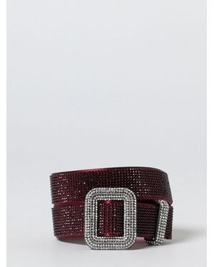 Benedetta Bruzziches Venus Silk Satin And Crystal Belt - Red