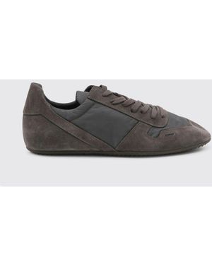 Rick Owens Temple Minimal Suede And Nylon Trainers - Grey