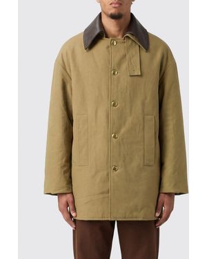 Balenciaga Chaqueta De Algodón Con Cuello De Piel Y Hombros Caídos - Neutro