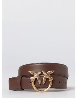 Pinko Love Berry Leather Belt - Brown