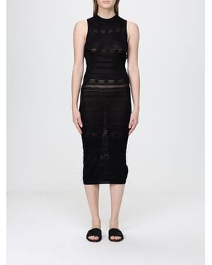 Laneus Viscose Blend Knit Midi Dress - Black