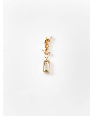 Saint Laurent Cassandre Ysl-Monogramm-Ohrringe Aus Messing - Weiß