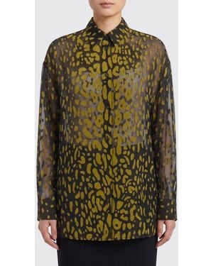 Ferragamo Printed Silk Blend Shirt - Green