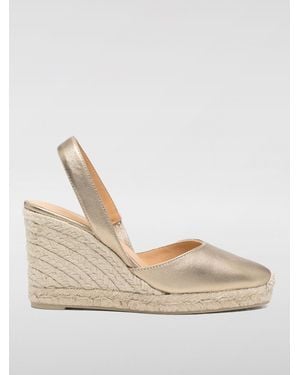 Castañer Carissa Laminated Leather Espadrilles - Natural