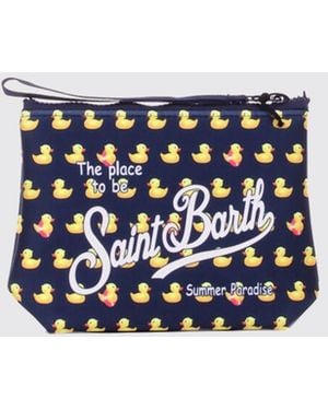 MC2 Saint Barth Aline Striped Polyester Pouch - White