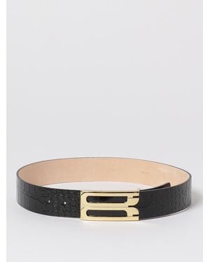 Victoria Beckham Calfskin Leather Belt - Grey