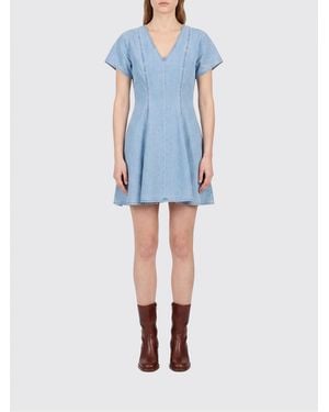 7 For All Mankind Cotton Blend Mini Dress - Blue