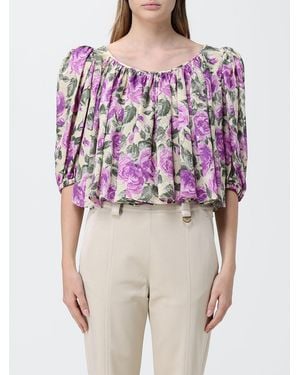 Chloé Chlo&Eacute Top Crop De Seda Floral - Multicolor