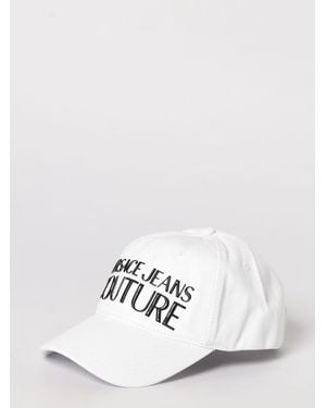 Versace Jeans Couture Cotton Twill Hat With Logo Print - White