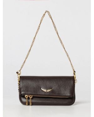 Zadig & Voltaire Zadig &Amp Voltaire Bolso Bandolera Rock Nano De Piel De Becerro Graneada Con Logo - Blanco