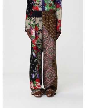 Moschino Printed Silk Palazzo Trousers - Black