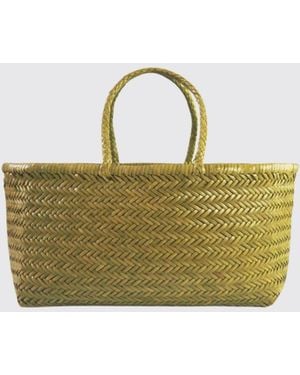 Dragon Diffusion Bolso Mini Flat Gora De Piel Trenzada - Verde