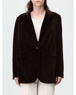 Circolo 1901 Single-Breasted Velvet Blazer With Peak Lapels - Black