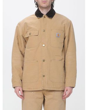 Carhartt Og Chore Cotton Jacket With Corduroy Collar - Natural