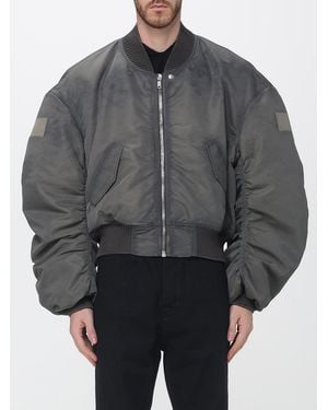 Rick Owens Oversized Water-Repellent Padded Nylon Bomber Jacket With Zip Closure - Grey
