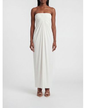 Alberta Ferretti Long Stretch Jersey Dress - White