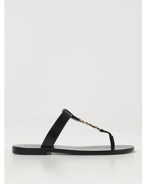 SAINT LAURENT ブラック スライドサンダル CASSANDRE slides in smooth leather | Saint Laurent | YSL US