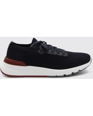 Brunello Cucinelli Knit Low-Top Trainers - White