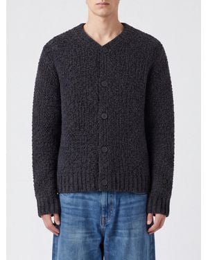 sunflower Cardigan Mit V-Ausschnitt Aus Woll-Alpaka-Mischung Mit Rippbündchen - Blau