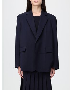 N°21 Blazer Droit Relaxed Fit En Laine Mélangée Avec Épaules Rembourrées - Bleu