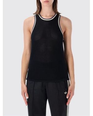 Y-3 Cotton-Blend Racerback Sports Tank Top With Contrast Logo - Black