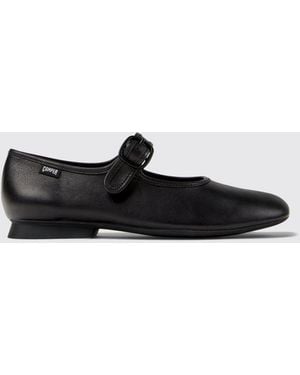Camper Casi Myra Smooth Leather Mary Jane Flats With Adjustable Strap - White
