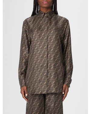 Fendi Ff Twill Shirt - Brown