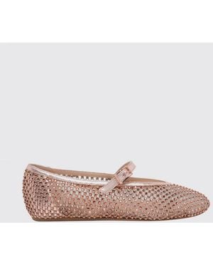 Le Silla Gilda Mesh Nylon Ballerinas With Crystals - Pink