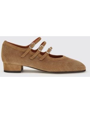 CAREL PARIS Perforated Suede Mary Janes - Brown