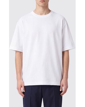 Dries Van Noten Short-Sleeved Cotton T-Shirt With Dropped Shoulders - White