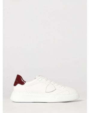 Philippe Model Temple Low Smooth Calfskin Low-Top Sneakers With Shield Logo - White