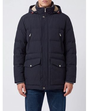 Brunello Cucinelli Short Water-Repellent Nylon Parka With Hood - Blue