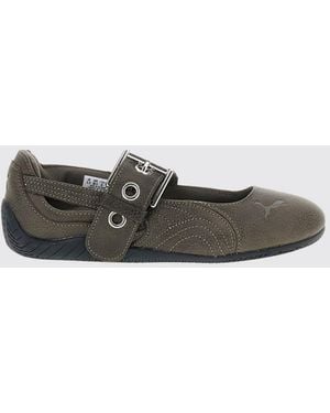 PUMA Speedcat Mary-Jane-Ballerinas Aus Leder Mit Verstellbarem Riemen - Weiß