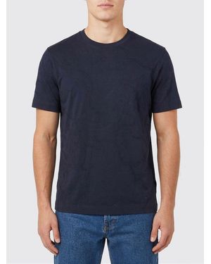 Emporio Armani Crew Neck Cotton And Silk Blend T-Shirt - Blue