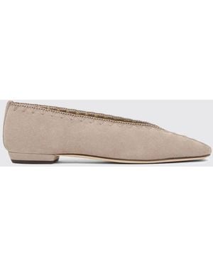 Giorgio Armani Suede Ballerinas With Stitching - Brown